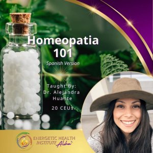 Homeopathic remedies in a glass jar with Happy Woman Smiling