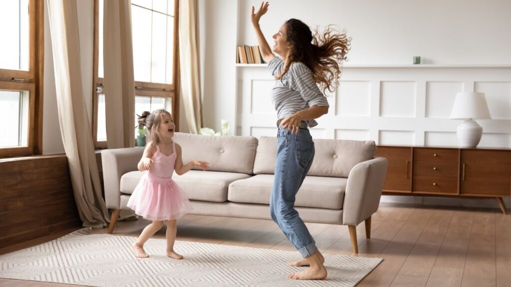 My EHI Aloha 1280 x 720 Mum and Daughter Dancing in Airy Room