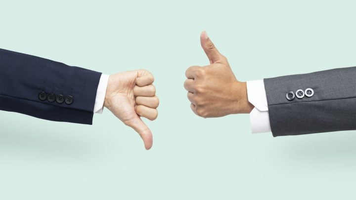 thumbs up down hands agree and disagree gesture
