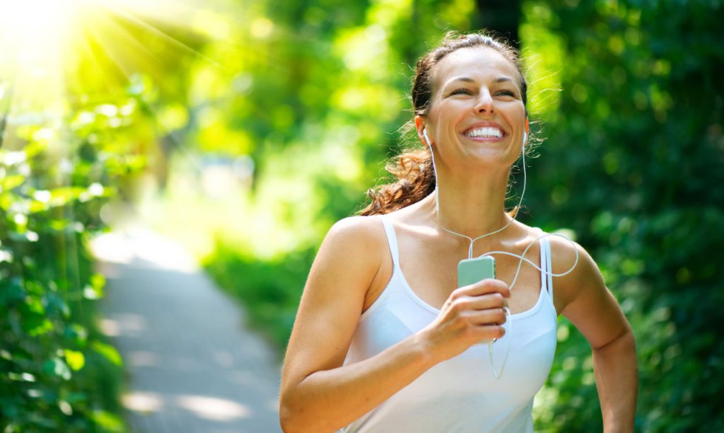 woman happy running my ehi aloha